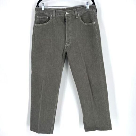 Vintage‎ Y2K 2000s Levi's 501 button fly Men's Green Denim Jeans Size 36 Sample - Picture 1 of 13